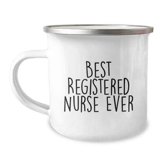 Funny Registered Nurse Gifts for Birthday - Best Registered Nurse Ever Camping Mug, Stainless Steel with Enamel Finish - Unique Gifts from Family to Registered Nurse - Image 1