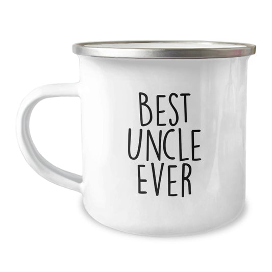 Funny Uncle Gifts from Men for Uncle - Best Uncle Ever Camping Mug, Christmas Unique Gifts for Uncle, Stainless Steel with Enamel Finish, 12 oz Capacity - Image 1