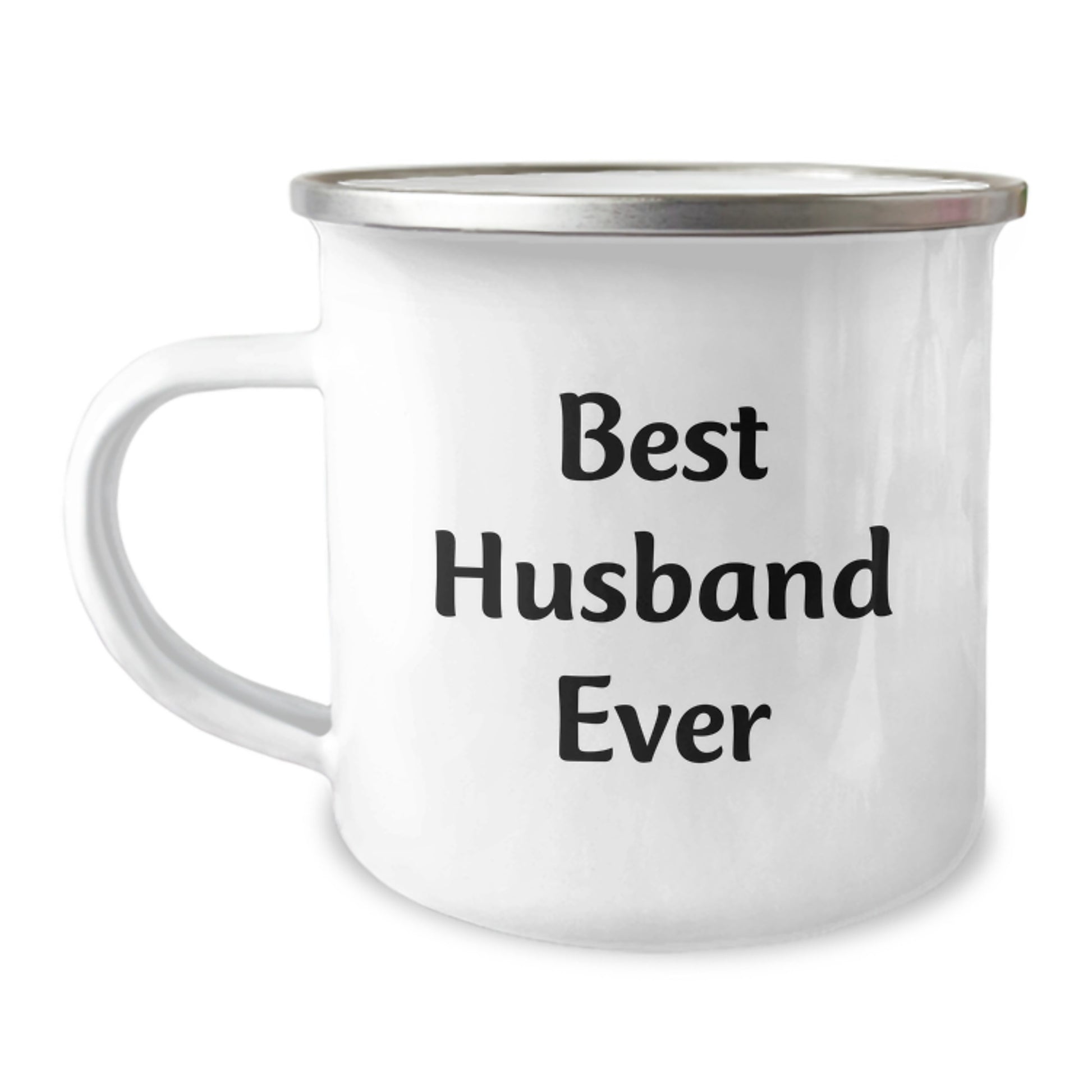 Funny Husband Camping Mug Gifts for Him - 'Best Husband Ever' Enamel Print, 12 oz Stainless Steel - Perfect Graduation Unique Gifts from Family - Image 1