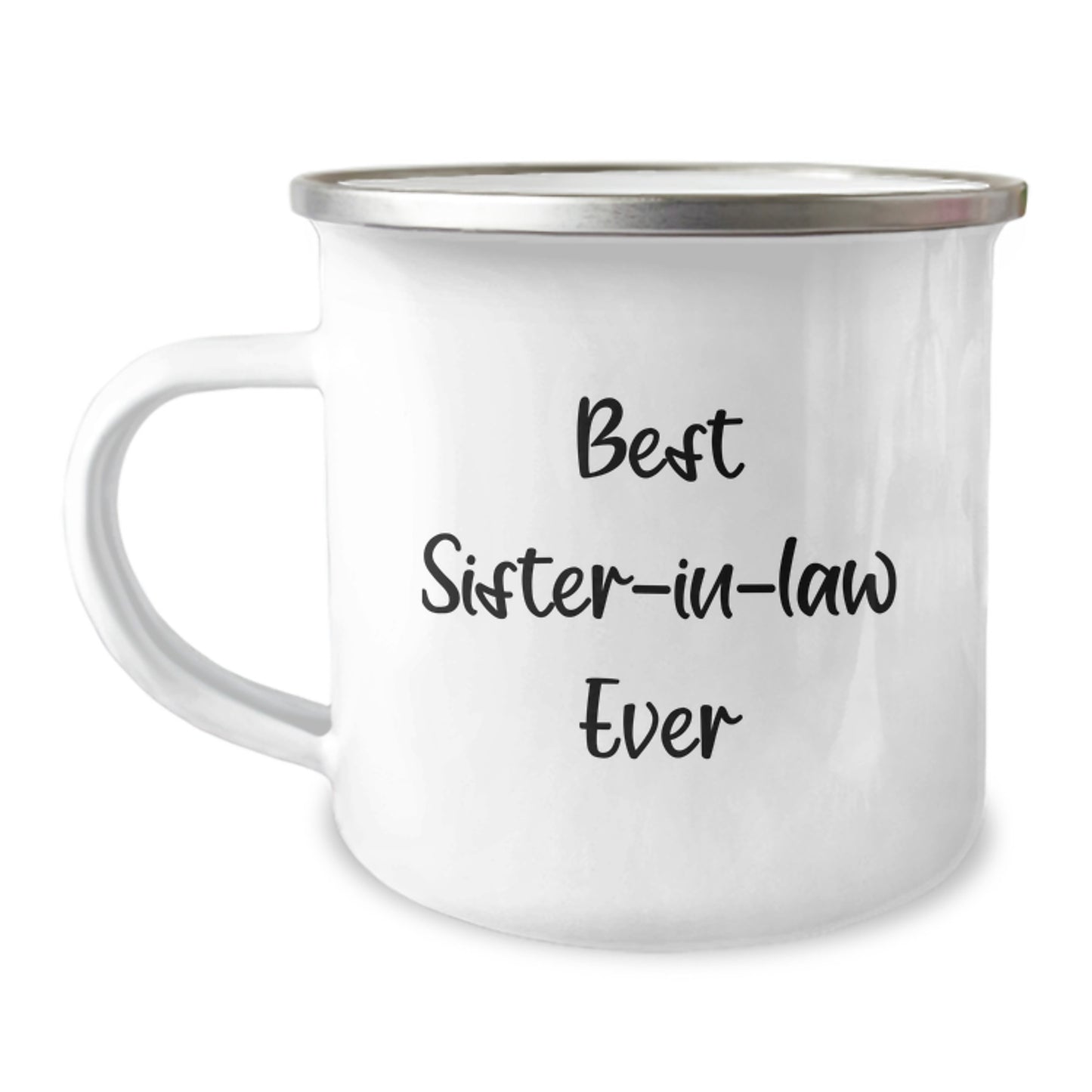 Funny Sister-in-law Gifts for Graduation - 'Best Sister-in-law Ever' Camping Mug from Family, 12 oz Stainless Steel with Enamel Finish - Image 1