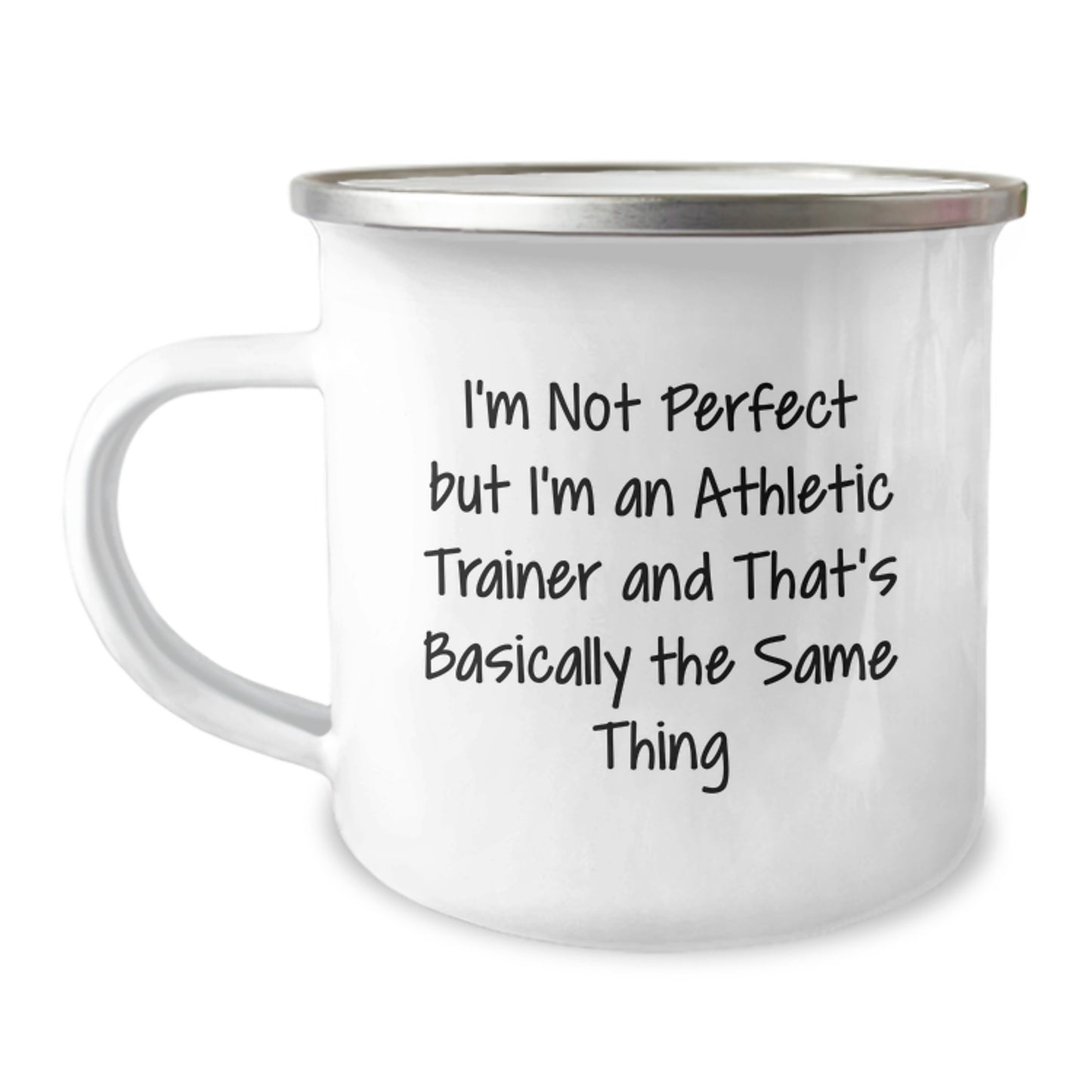 Funny Athletic Trainer Mug Gifts for Birthday from Friends - 'I'm Not Perfect But I'm An Athletic Trainer' - Image 1