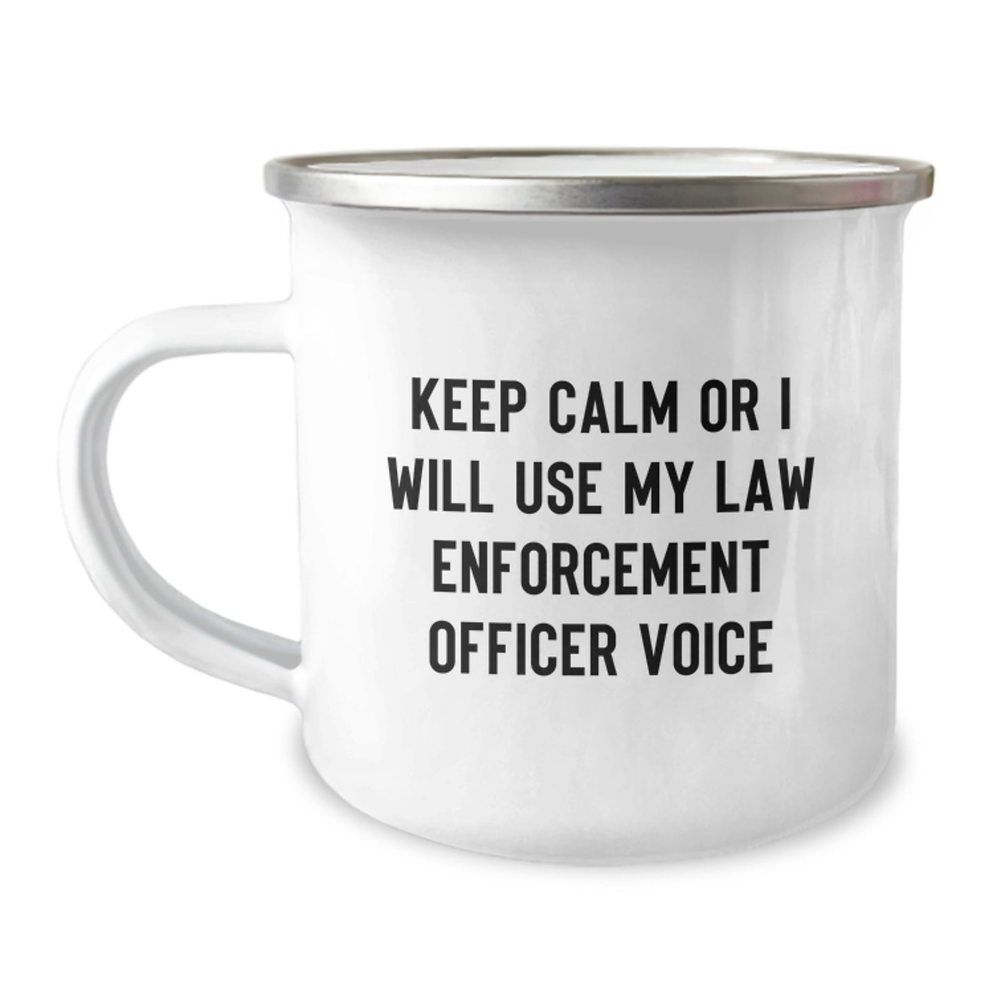 Funny Law Enforcement Officer Gifts Ideas for Father's Day Unique Camping Mugs - Gifts from Family to Men - I Will Use My Law Enforcement Officer Voice - Image 1