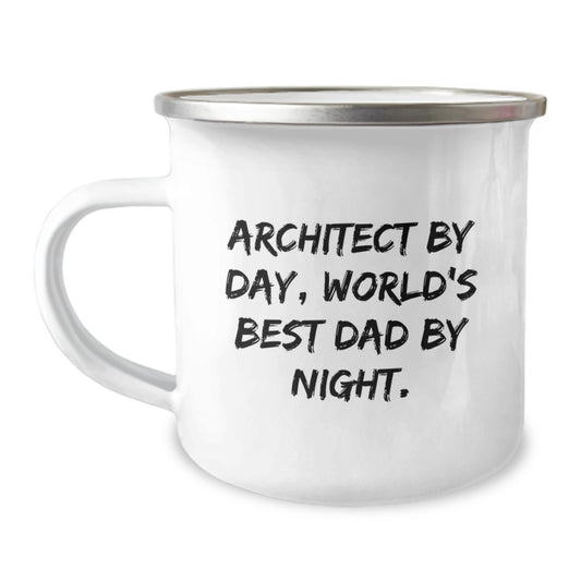 Architect Gifts Funny Quote Camping Mug, Gifts from Dad to Best Architect, World's Best Dad Birthday Unique Gifts - Image 1