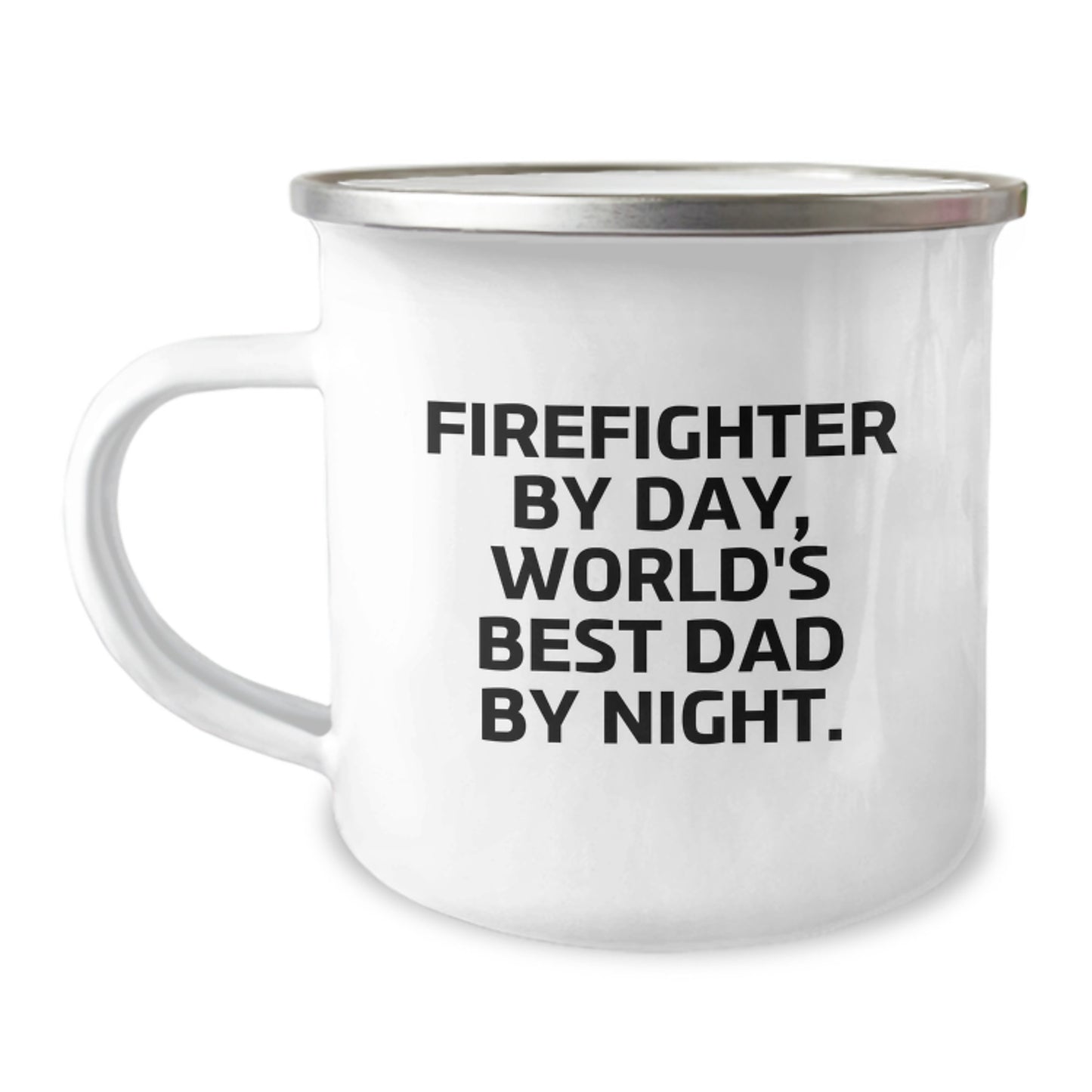 Funny Firefighter Gifts for Men - Firefighter By Day, World's Best Dad By Night., Camping Mug for Birthday Unique Gifts from Dad to Firefighter - Image 1
