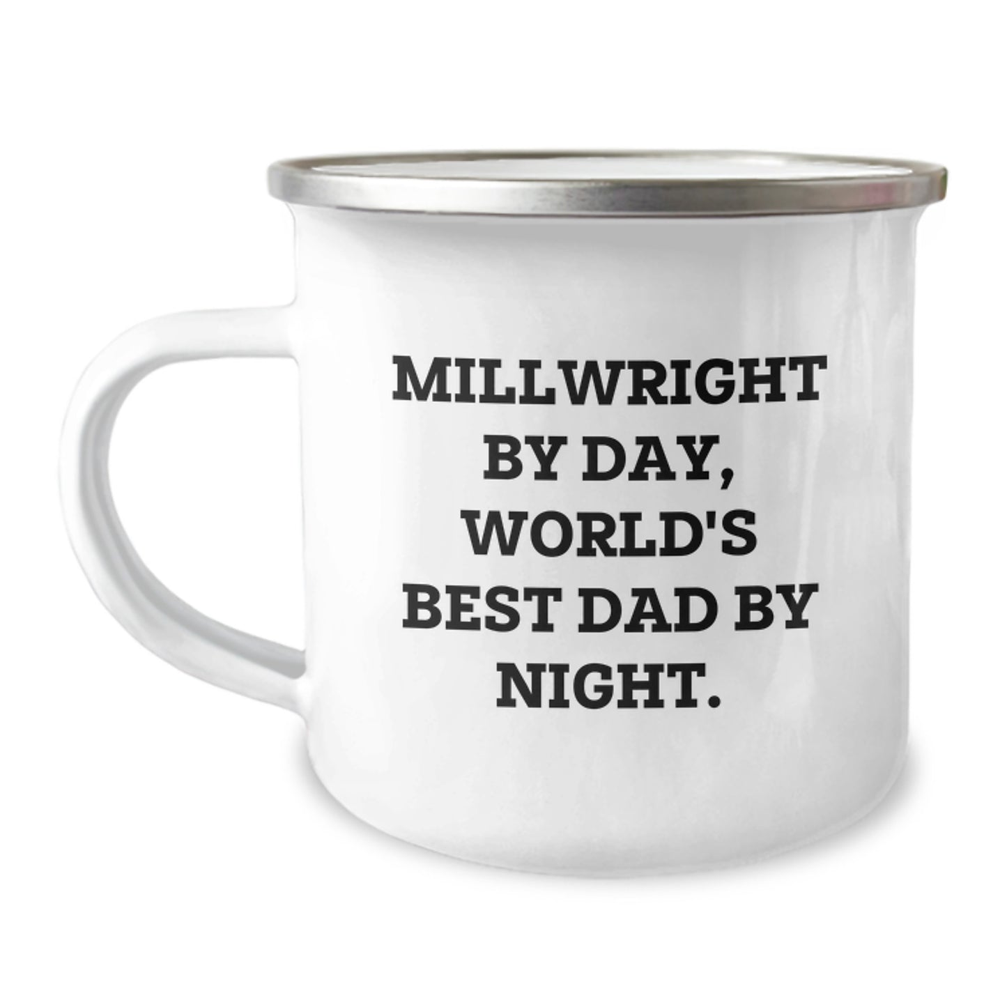 Funny Millwright Gifts for Men, Camping Mug for Dad by Day, World's Best Dad by Night, Unique Christmas Unique Gifts from Family - Image 1