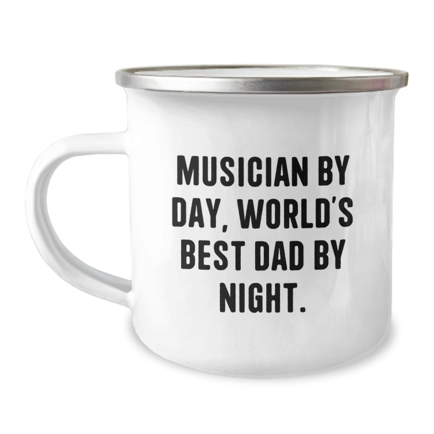 Funny Musician Gifts for Men, Unique Camping Mug for Husband Dad - Musician By Day, World's Best Dad By Night. - Image 1