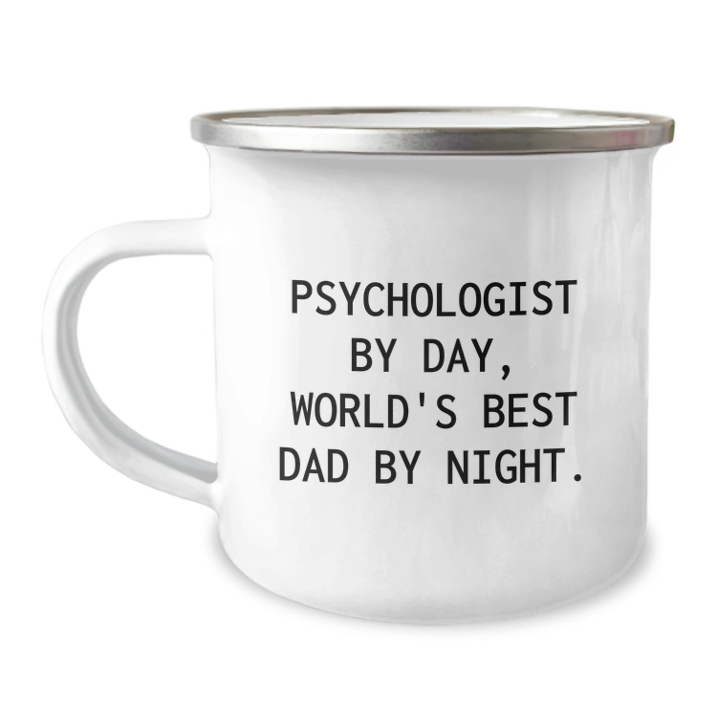Psychologist Gifts for Him, Funny Camping Mug by Day, World's Best Dad by Night., Gifts from Dad to Psychologist, 12 oz Stainless Steel - Image 1