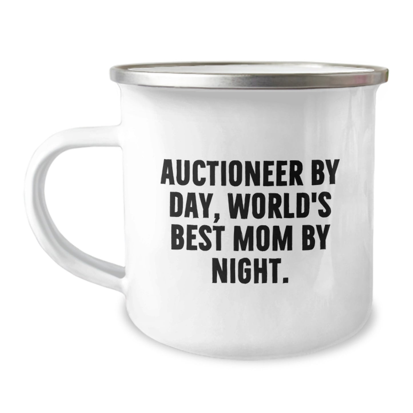 Gifts from Men for Auctioneer Friends - Auctioneer By Day World's Best Mom By Night Christmas Unique Gifts - Camping Mug with Funny Quote - Image 1