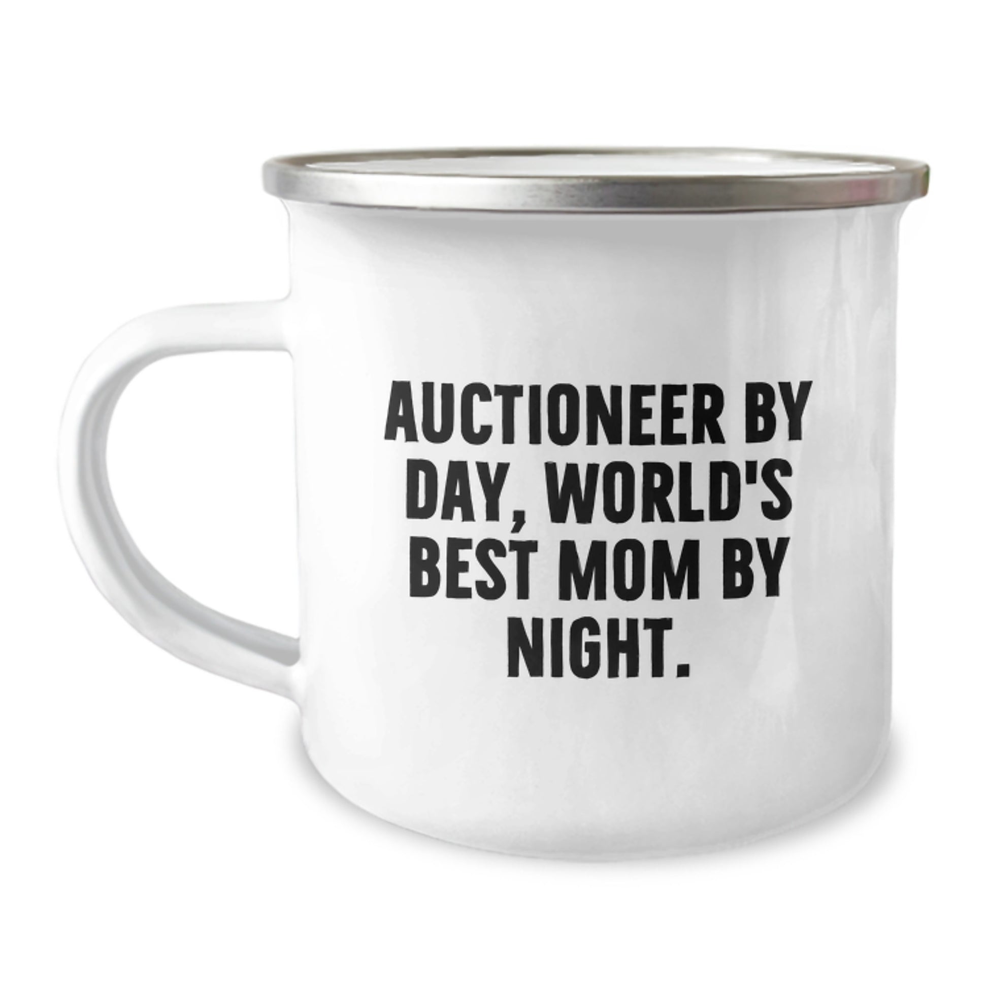 Gifts from Men for Auctioneer Friends - Auctioneer By Day World's Best Mom By Night Christmas Unique Gifts - Camping Mug with Funny Quote - Image 1