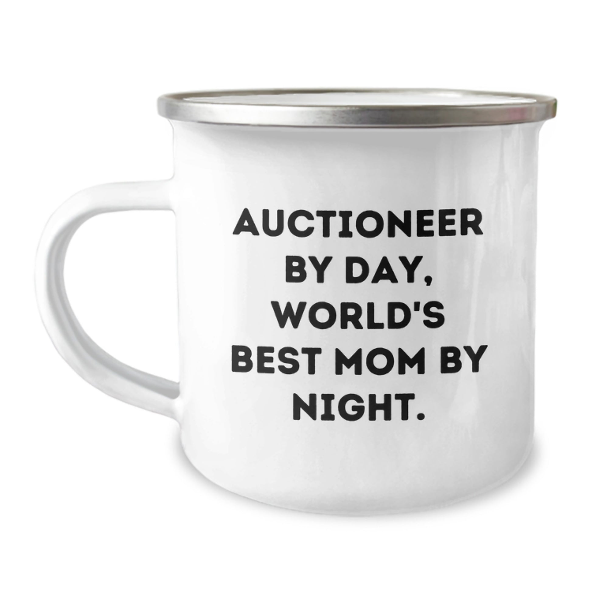 Funny Auctioneer Gifts for Men - 'Auctioneer By Day, World's Best Mom By Night' Christmas Unique Mugs for Camping Enthusiasts - Image 1