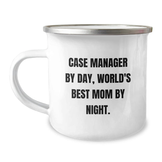 Funny Case Manager Gifts for Men, Case Manager By Day, World's Best Mom By Night. Christmas Unique Mugs, Camping Mugs for Case Managers - Image 1