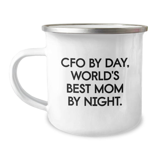 Funny CFO Gifts for Men CFO By Day, 'World's Best Mom By Night', Camping Mug, Christmas Unique Gifts from Friends Family - Image 1