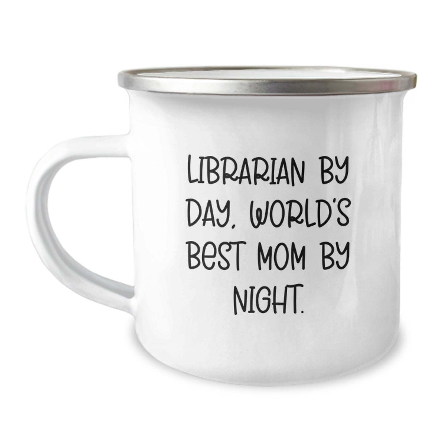 Librarian Gifts from Men - Funny Camping Mug for Librarian By Day, World's Best Mom By Night - Birthday Unique Gifts for Friends, Coworkers, Family - Image 1
