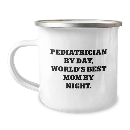 Cute Pediatrician Gifts from Family to Friends - 'Pediatrician By Day, World's Best Mom By Night.' Christmas Unique Gifts for Pediatrician - Image 1