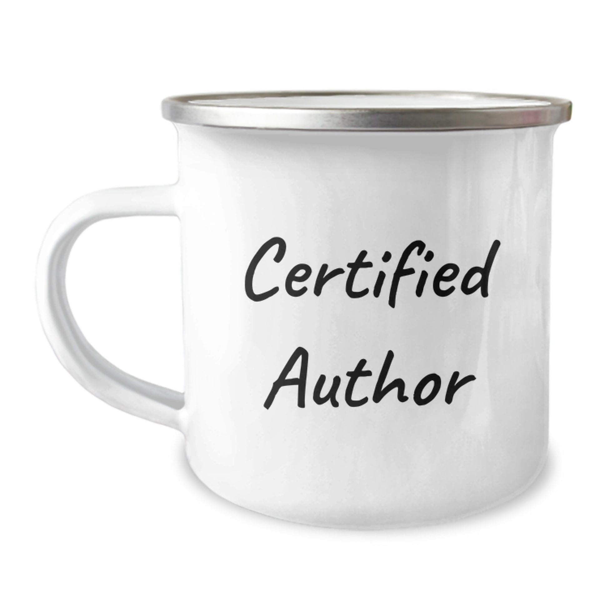 Funny Author Gifts from Men to Friends - Quote Author Camping Mug, Unique Christmas Unique Gifts for Authors, Enamel Camping Mug, Stainless Steel Mug, 12 oz Author Mug - Image 1