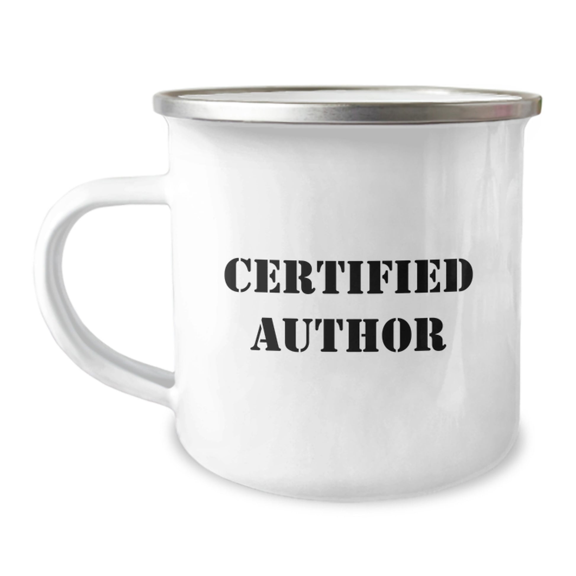 Funny Author Quotes Gifts from Friends for Author Camping Mug Enamel Finish - Christmas Unique Gifts - Image 1