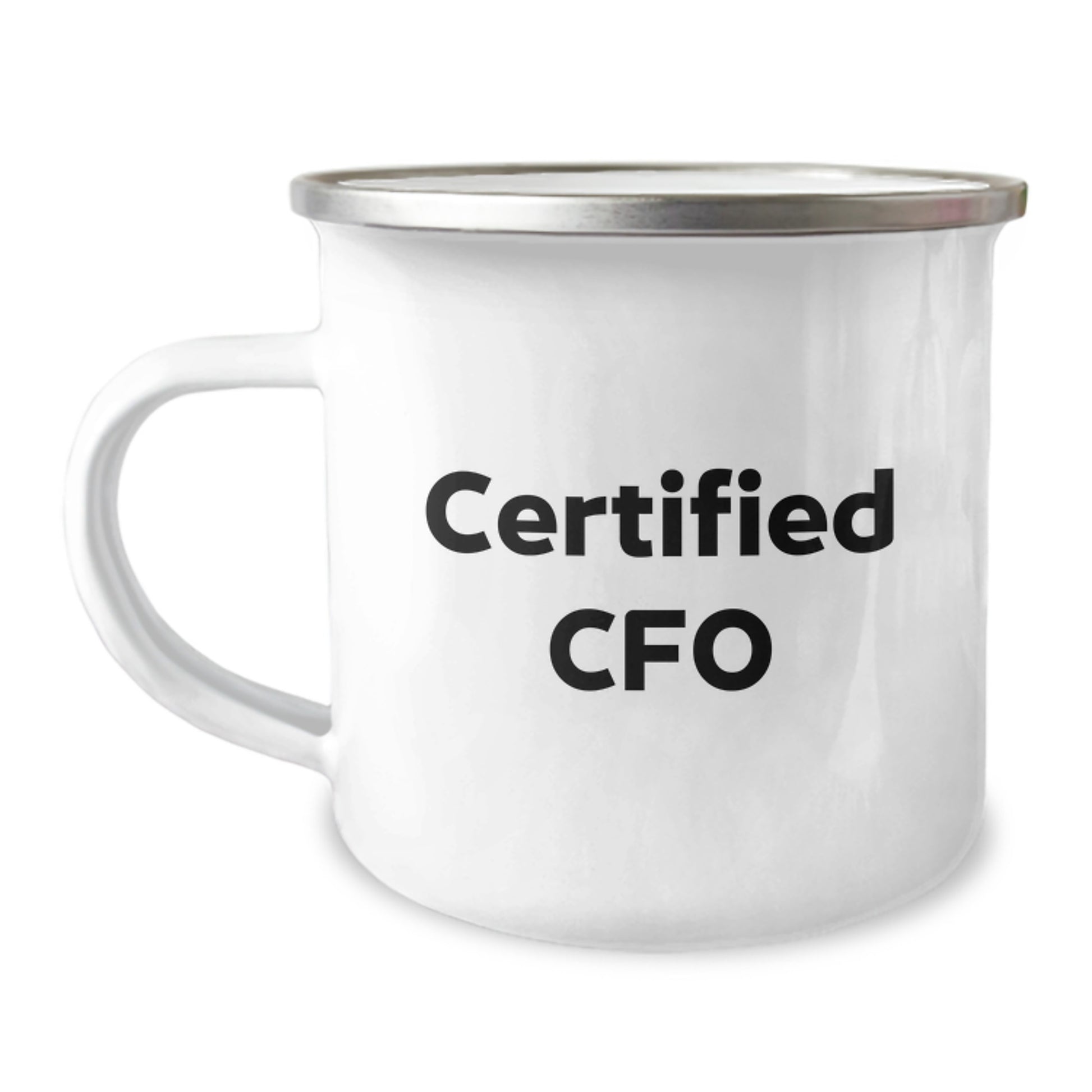 Funny Quotes for CFO Christmas Unique Gifts from Friends - CFO Camping Mug with Enamel Finish - Image 1
