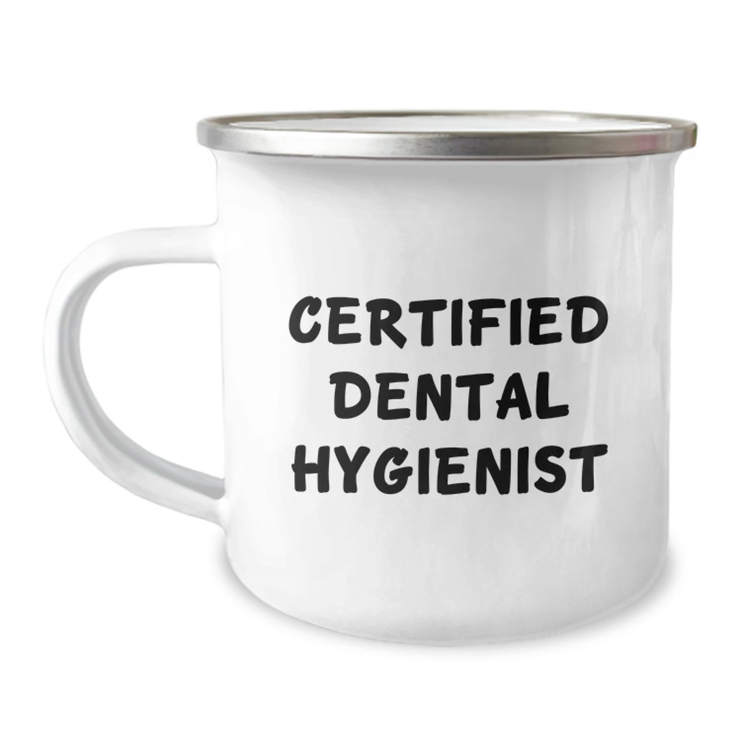 Certified Dental Hygienist Funny Gifts from Friends for Graduation Unique Camping Mug for Her, 'Good Hygiene is Key', 12 oz Stainless Steel with Enamel Finish - Image 1