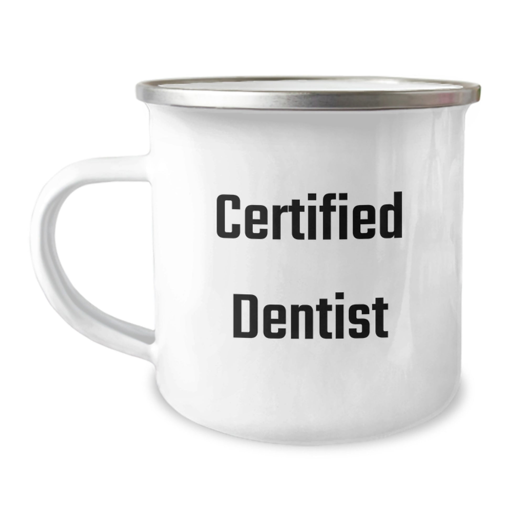 Funny Dentist Gifts from Friends for Graduation Unique Gifts, Camping Mug for Men or Women, 'A smile is the best makeup', 12 oz Stainless Steel Enamel Finish - Image 1