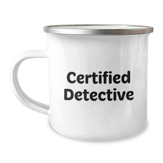Funny Detective Gifts from Friends for Men Graduation Unique Camping Mug, 'You're a Detective, Now You're a Grad, Keep Solving'! - Image 1