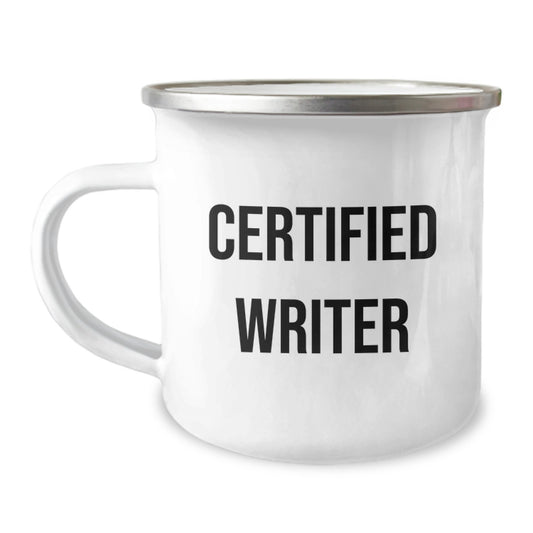 Fun Funny Writer Birthday Unique Gifts from Friends for Men Camping Mug - 'May the Coffee Be With You' Quote, Unique Birthday Unique Gifts for Writers - Image 1