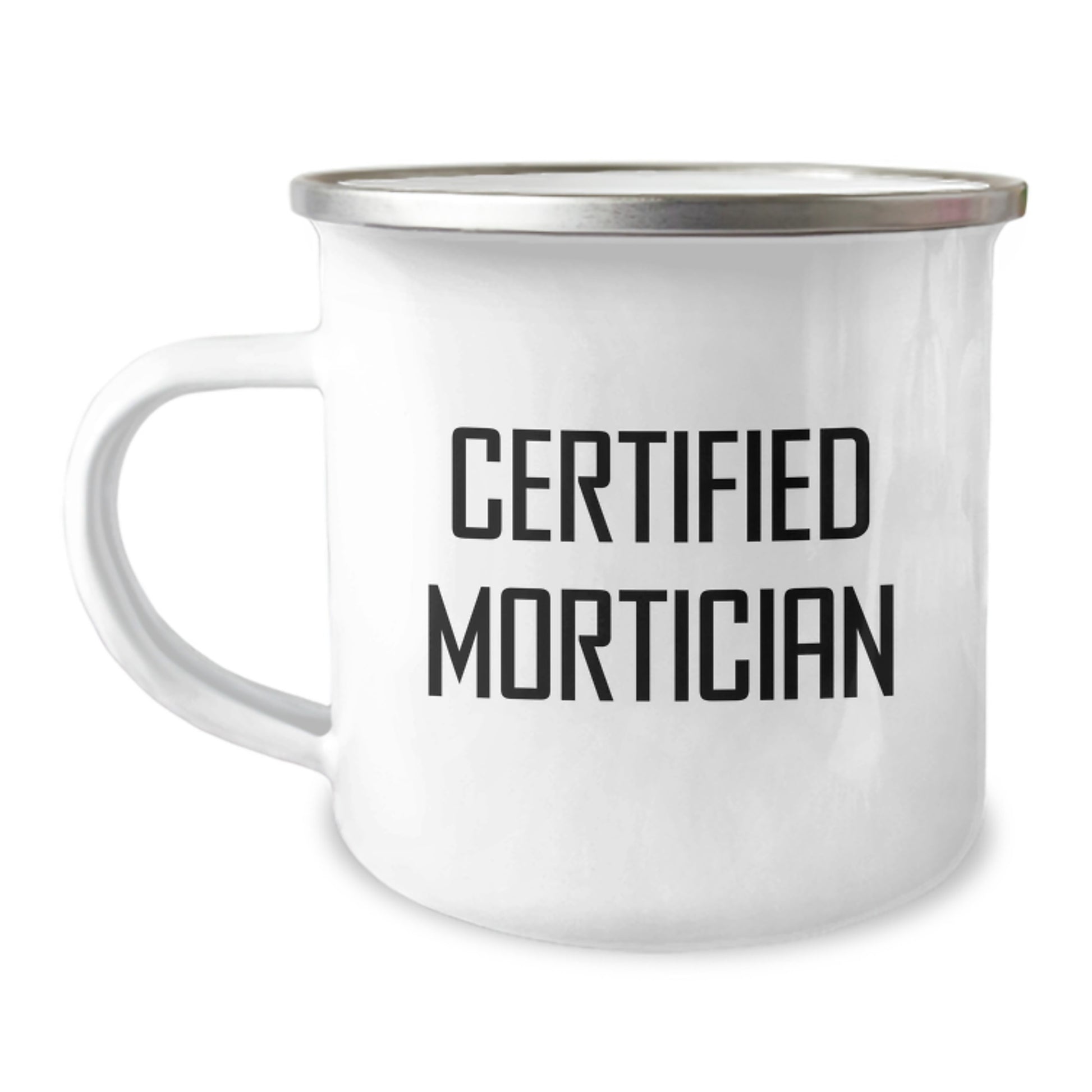 Funny Mortician Gifts from Men, Unique Mortician Camping Mug for Valentine's, Certified Mortician, 'I'm a Mortician, Not a Morning Person' - Image 1