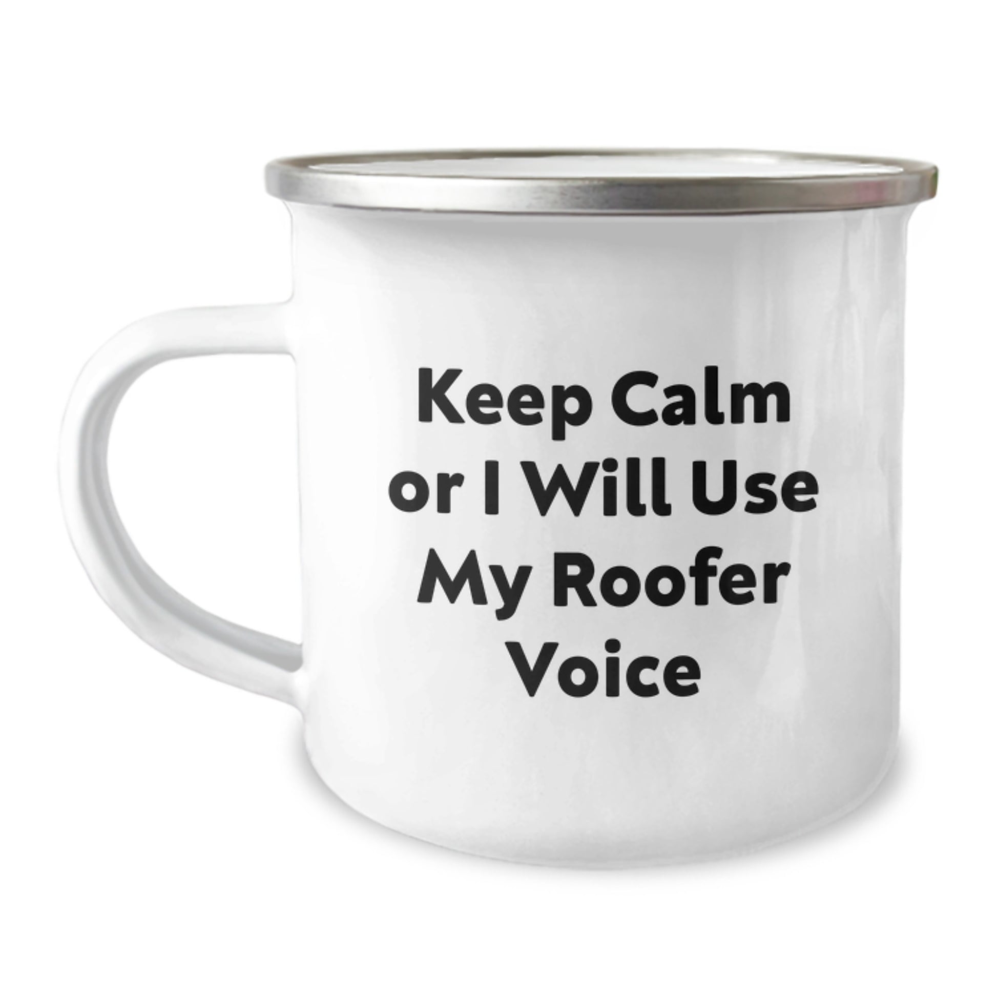Roofer Gifts for Men, Funny Keep Calm Or I Will Use My Roofer Voice Camping Mug, Graduation Unique Gifts from Family to Best Friend - Image 1