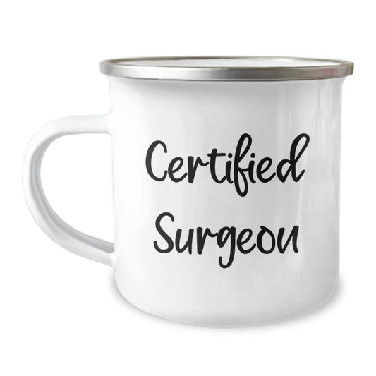 Funny Gift for Surgeon Friends, Unique Birthday Unique Gifts from Family - 'I Survived Medical School, Now I Drink from a Camping Mug' - Image 1