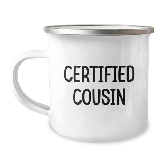Funny Cousin Camping Mug Gifts from Family for Christmas - 'Cousin Life is the Best Life' Printed Stainless Steel - Image 1