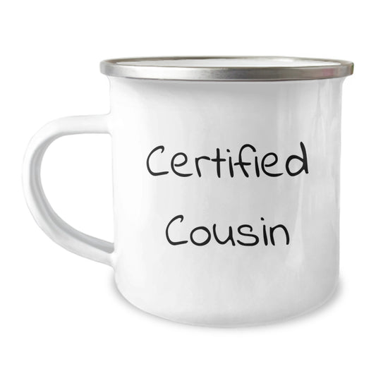 Funny Cousin Camping Mug Gifts from Family for Christmas - Certified Cousin - Image 1