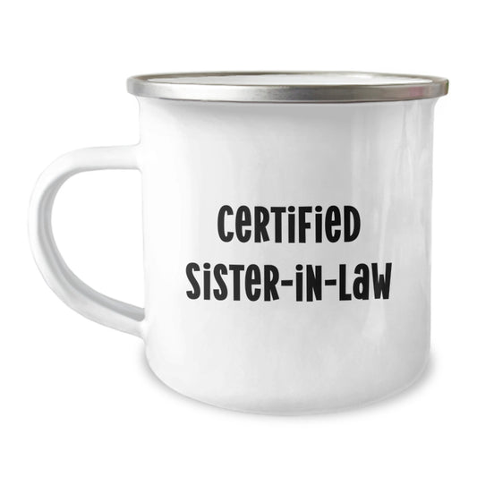 Funny Sister-in-law Gifts from Family, Christmas Unique Mugs for Sister-in-law, Certified Sister-in-law Camping Mug Quotes - Image 1