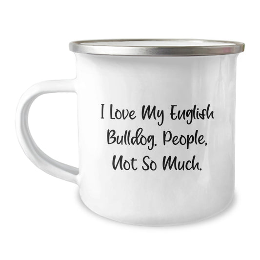 Funny English Bulldog Camping Mug Gifts from Friends for English Bulldog Lovers - Christmas Unique Presents for Men Women - Image 1