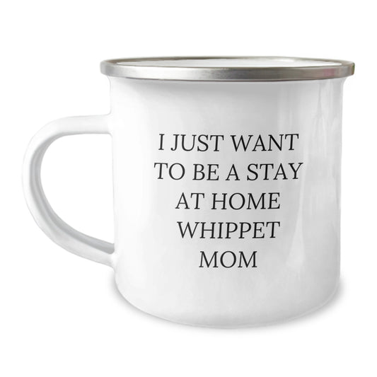 Whippet Dog Mom's Funny Camping Mug, Gift from Friends to Whippet Dog Enthusiast, Birthday Unique Gifts - Image 1