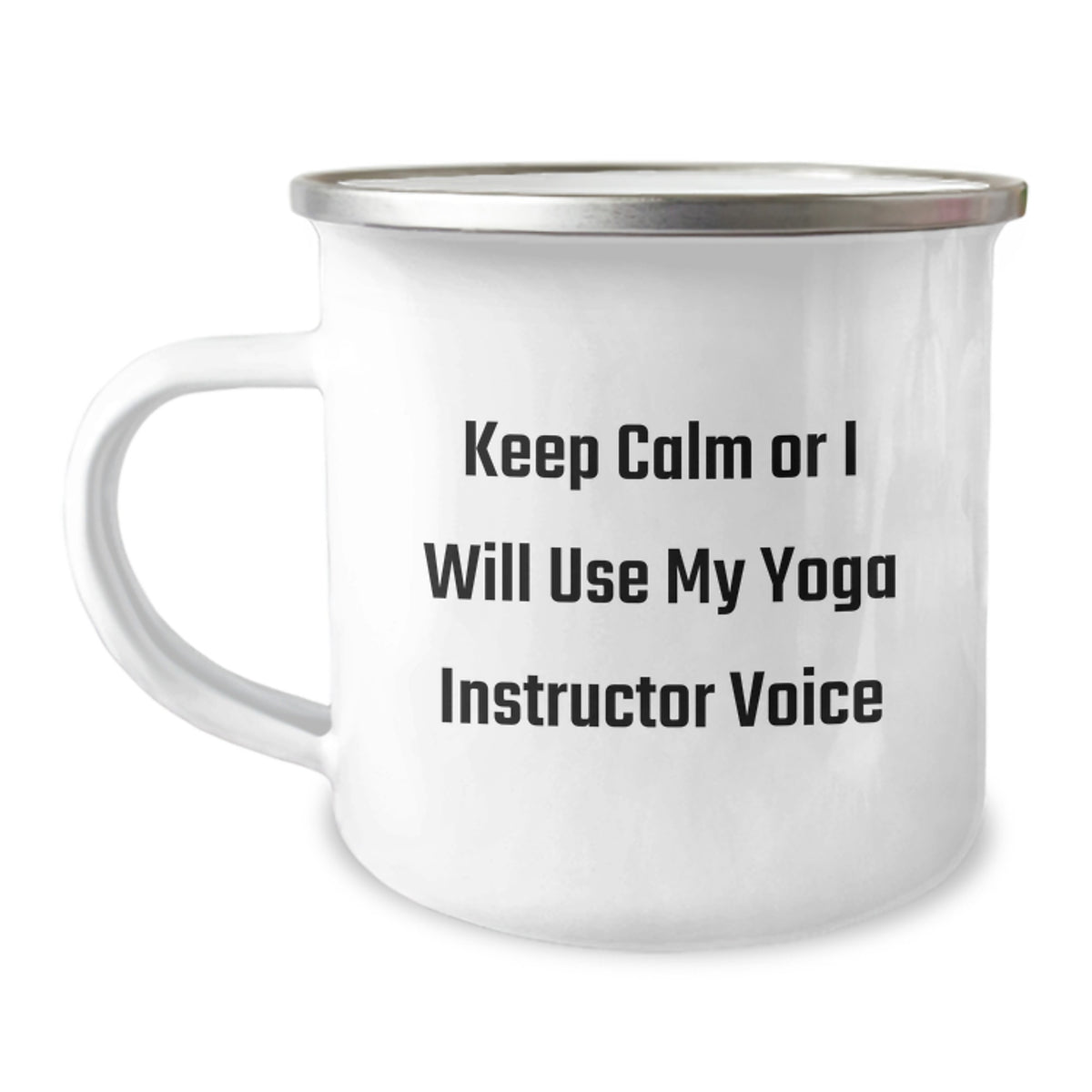 Funny Yoga Instructor Gifts from Friends, Unique Camping Mug for Yoga Instructor, Keep Calm Or I Will Use My Yoga Instructor Voice - Funny Gifts for Yoga Instructor Graduation - Image 1