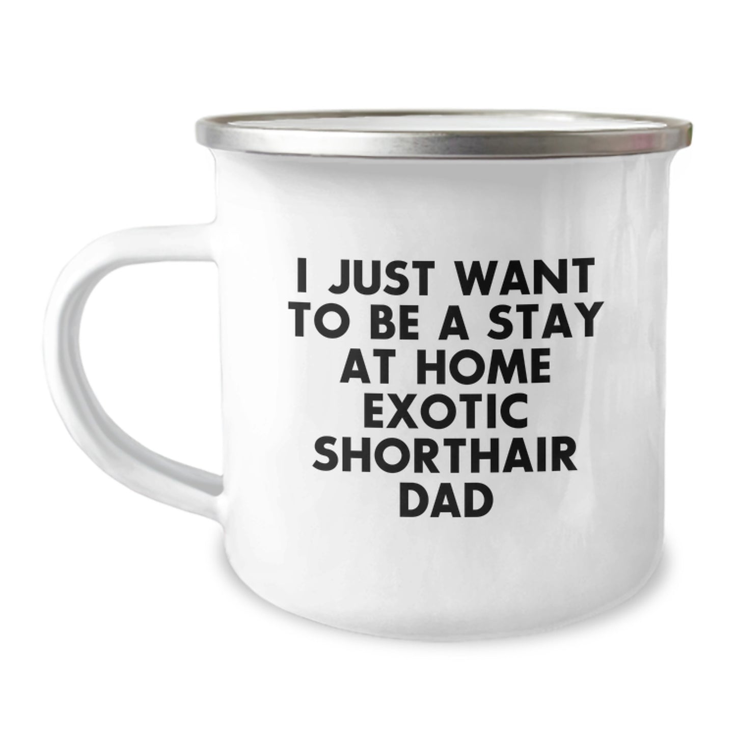 Exotic Shorthair Cat Dad Funny Camping Mug Gifts from Family, Gifts for Exotic Shorthair Cat Lovers, I Just Want To Be A Stay At Home Exotic Shorthair Dad, Birthday Unique Gifts - Image 1