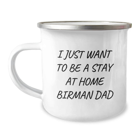 Funny Birman Cat Camping Mug Gifts from Men to Friends and Family as a Christmas Unique Present - Image 1