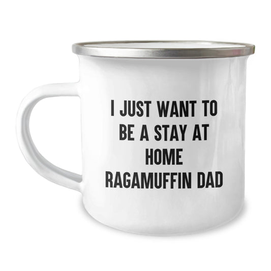 Ragamuffin Cat Lover Gifts from Men to Family, Funny 'I Just Want To Be A Stay At Home Ragamuffin Dad' Christmas Unique Mugs - Image 1