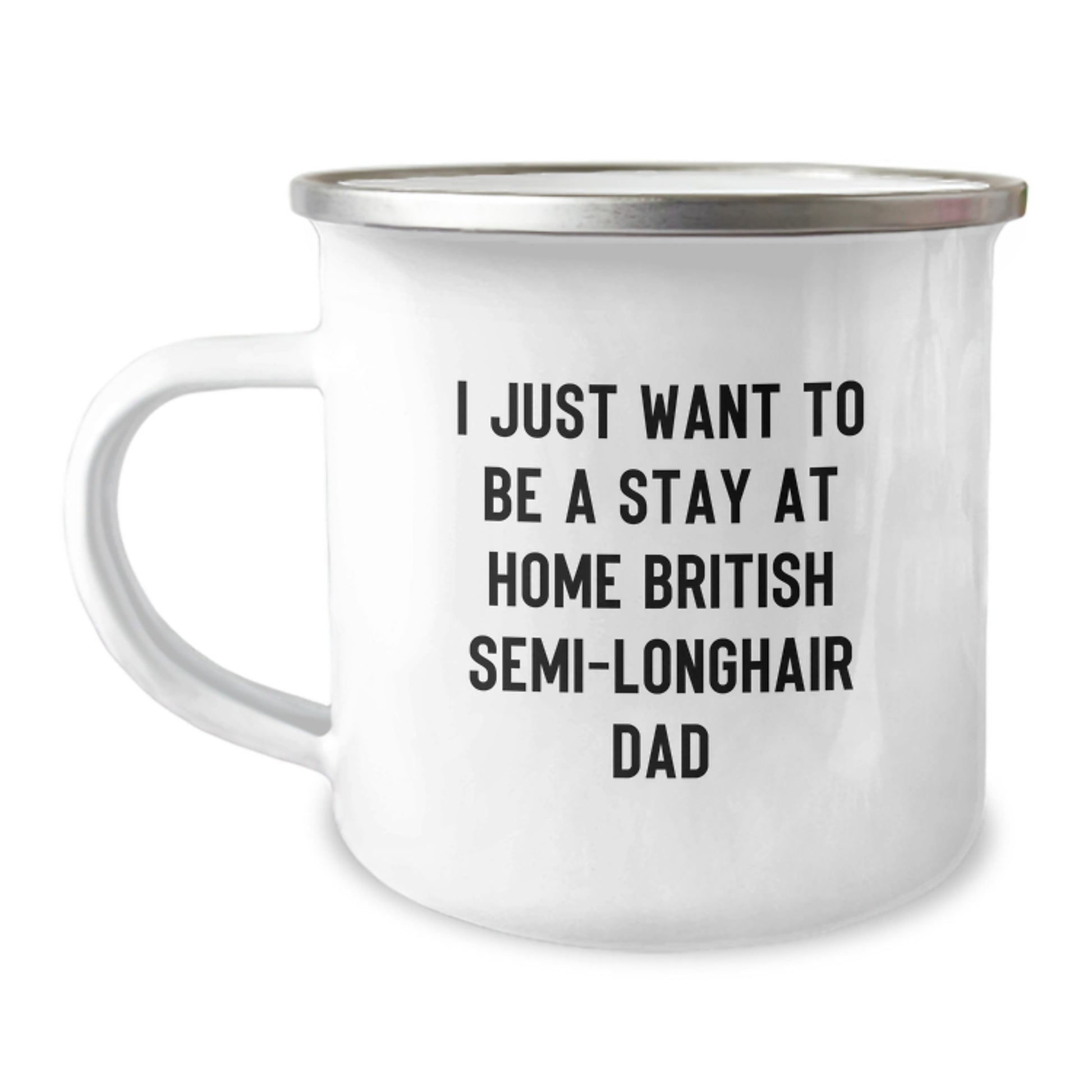 Funny British Semi-Longhair Cat Dad Camping Mug, Christmas Unique Gifts for British Semi-Longhair Cat Lovers, Gifts from Men to Family and Friends - Image 1