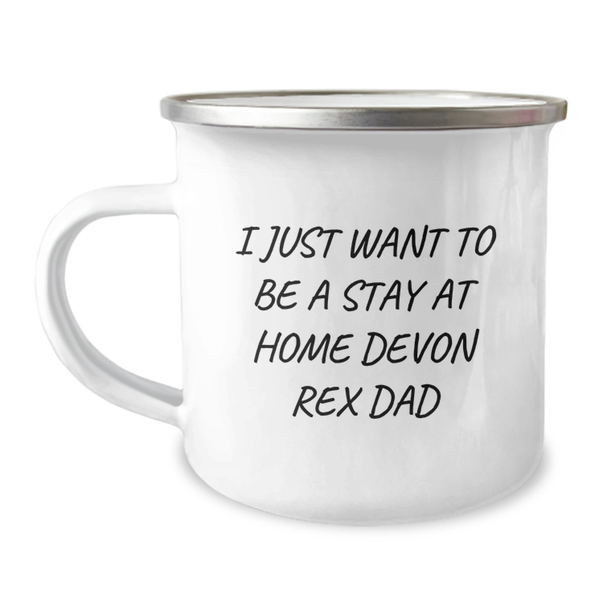 Cute Devon Rex Cat Camping Mug Gifts from Dad for Christmas - Image 1