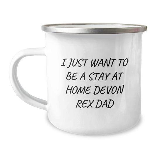 Cute Devon Rex Cat Camping Mug Gifts from Dad for Christmas - Image 1