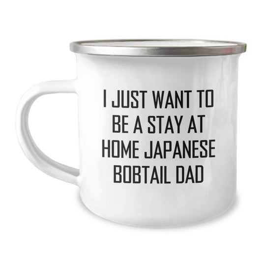 Funny Japanese Bobtail Cat Camping Mug Gifts from Dad for Japanese Bobtail Cat Lovers, Unique Christmas Unique Gifts for Men, Women, Friends and Family - Image 1