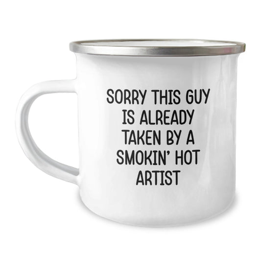 Funny Artist Gifts from Friends for Christmas - Sorry 'This Guy' Artist Camping Mug - Image 1