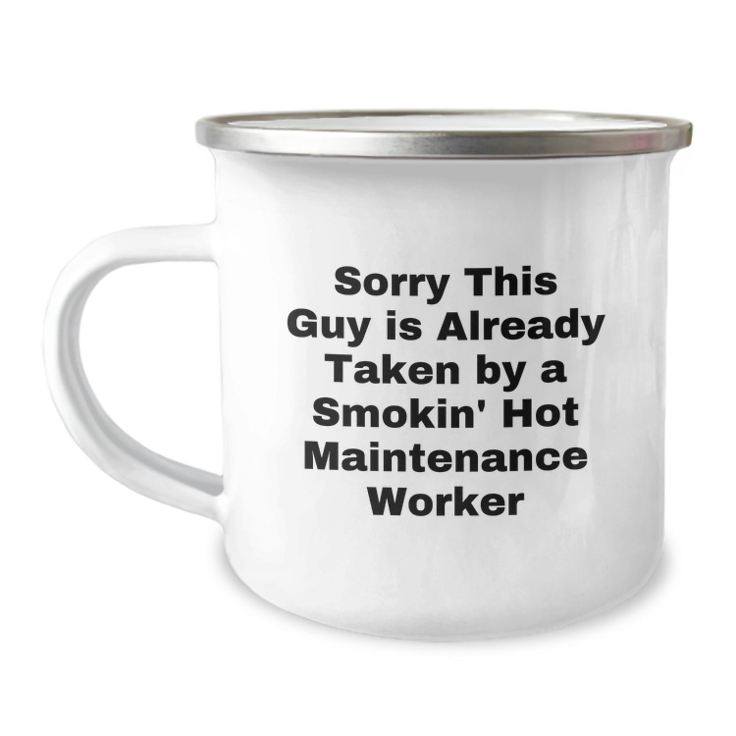 Funny Maintenance Worker Gifts for Men Camping Mug - Sorry This Guy Is Taken, Perfect Valentines Day Unique Gifts from Friends - Image 1
