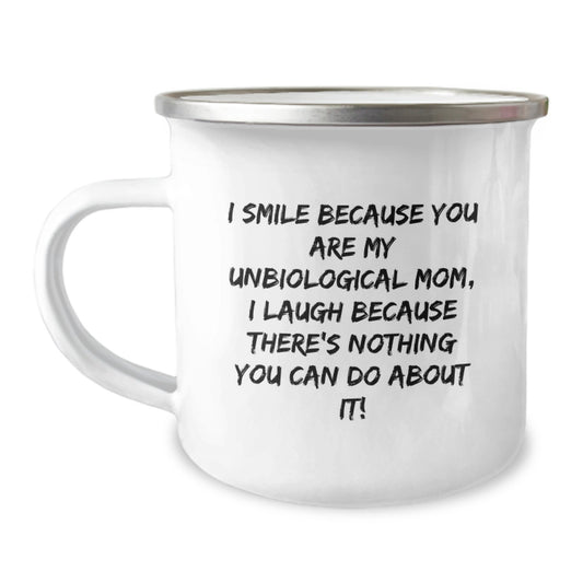Funny Unbiological Mom Camping Mug Gifts from Family - Perfect for Mother's Day Unique Gift for Unbiological Mom, Men, Women, Friends, Coworkers or Family - Image 1