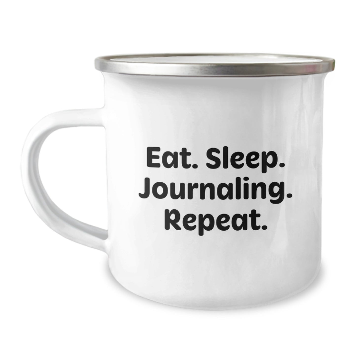 Funny Journaling Gifts for Women, Birthday Unique Gifts from Friends, Camping Mug with Eat. Sleep. Journaling. Repeat. - Image 1