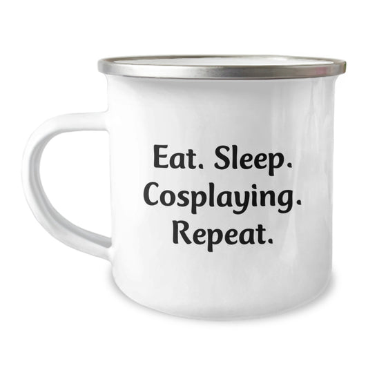 Funny Cosplaying Gifts for Cosplayers, Birthday Unique Gifts from Friends, Stainless Steel Enamel Camping Mug - Image 1