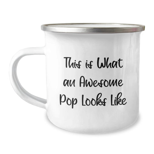 Funny Pop Gift Ideas for Christmas - Camping Mug with 'This Is What An Awesome Pop Looks Like' Quote - Gifts from Men, Women, or Friends - Image 1