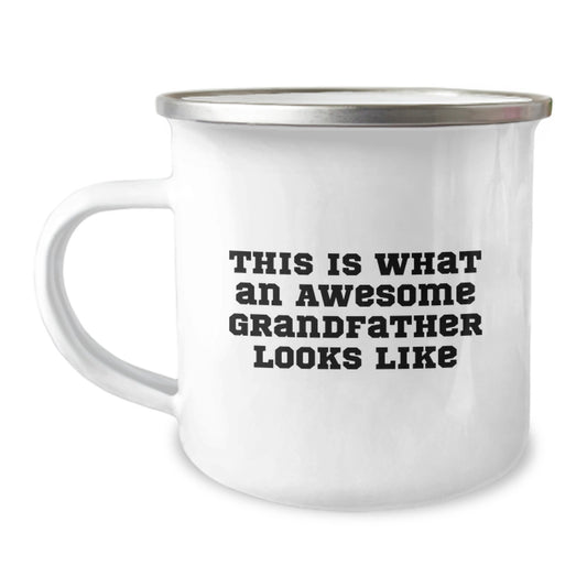 Funny Grandfather Gifts - Christmas Unique Gifts for Grandfather - Camping Mug with 'This Is What An Awesome Grandfather Looks Like' Quote - Gifts from Family, for Grandfather - Image 1