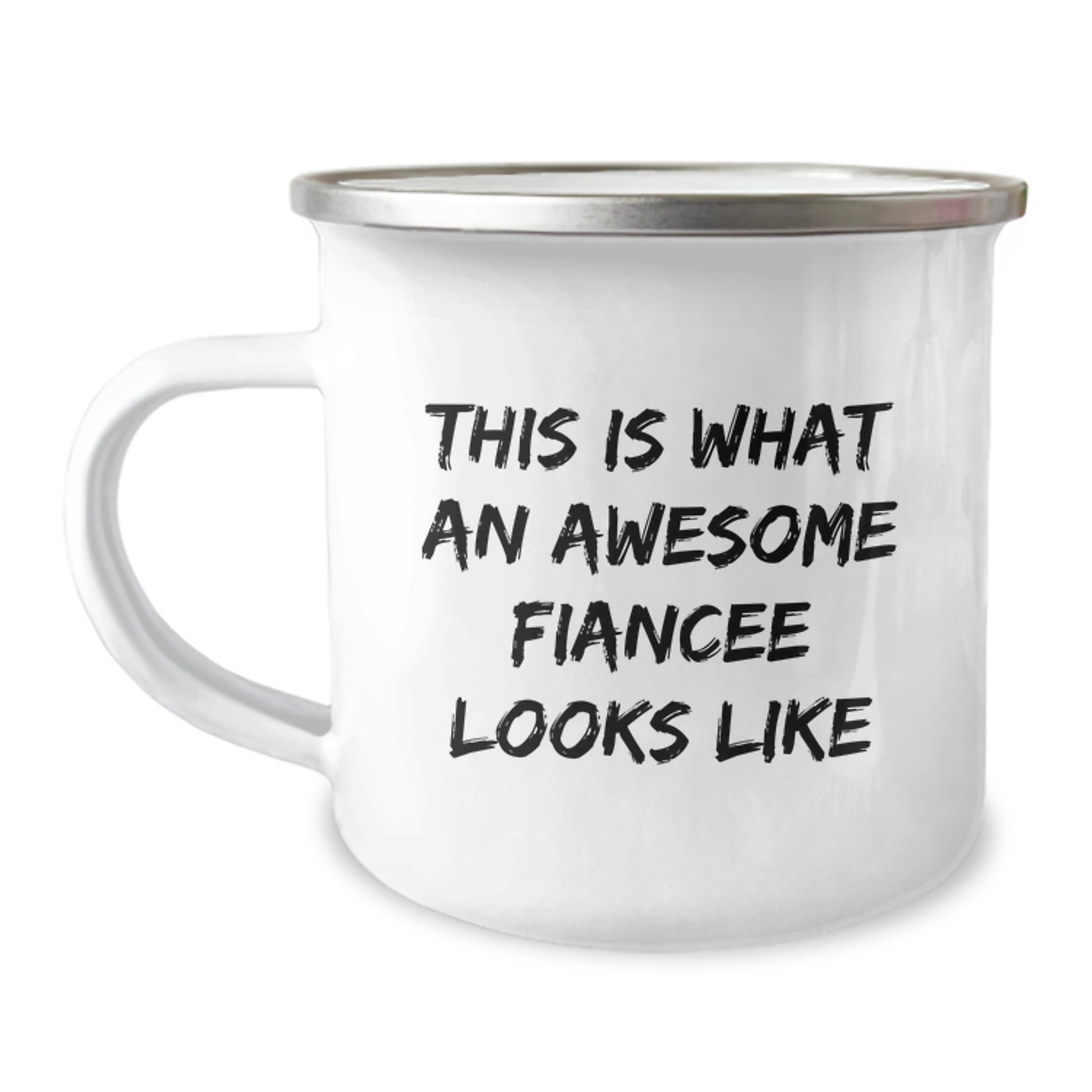 Funny Fiancee Camping Mug Gifts from Friends for Graduation, This Is What An Awesome Fiancee Looks Like - Image 1