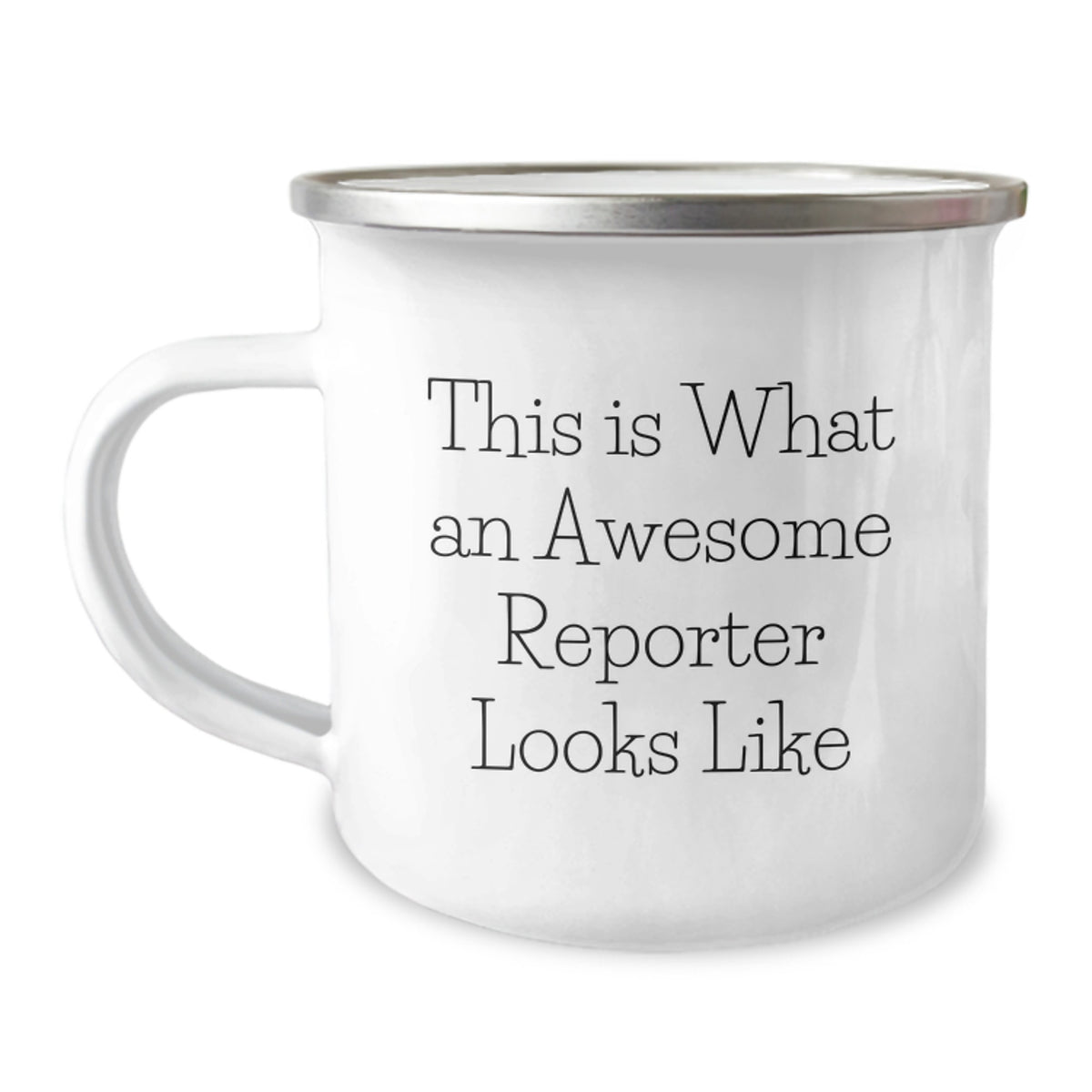 Funny Reporter Gifts for Him Birthday Unique Camping Mug with Quote This Is What An Awesome Reporter Looks Like, Gifts from Men to Reporter - Image 1